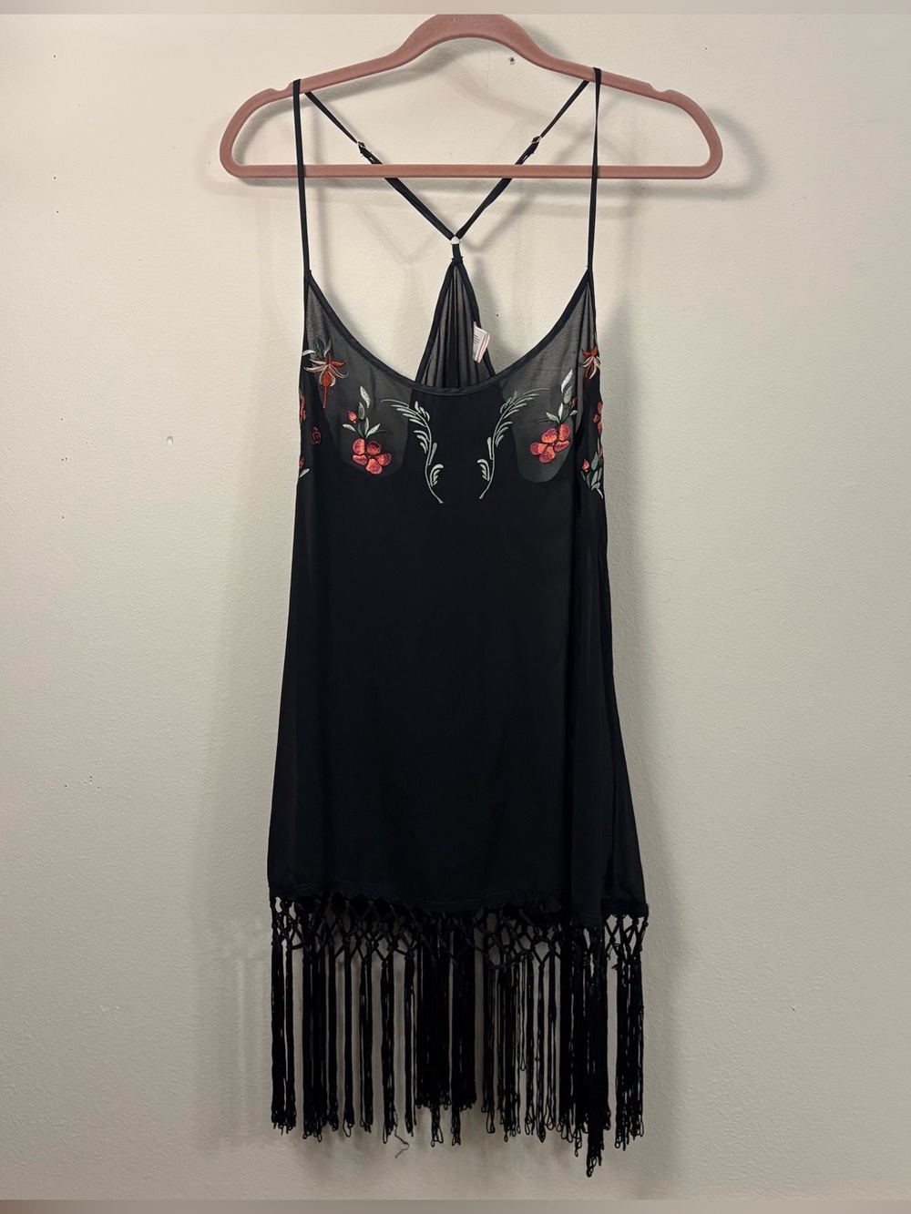Playful Promises x Bettie Page Embroidered Tassle Lingerie Chemise Womens 8